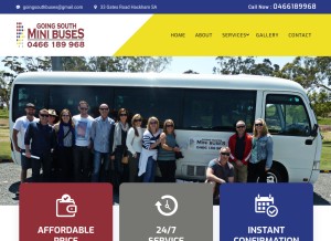 How goingsouthminibus.com looks like on a tablet such as an iPad.