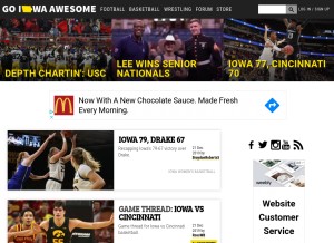 How goiowaawesome.com looks like on a tablet such as an iPad.