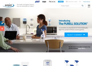 How gojo.com looks like on a tablet such as an iPad.