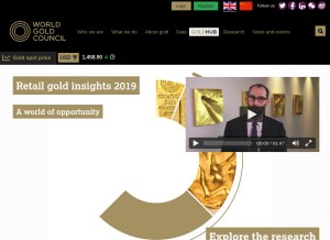 How gold.org looks like on a tablet such as an iPad.