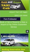 How goldandgreentaxi.com looks like on a mobile device such as an iPhone.