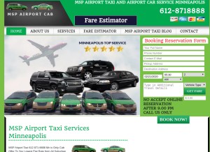 How goldandgreentaxi.net looks like on a tablet such as an iPad.