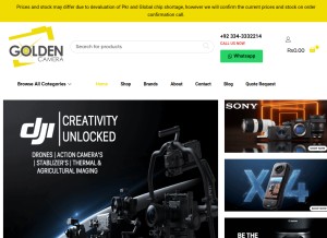 How goldencamera.pk looks like on a tablet such as an iPad.