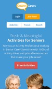 How goldencarers.com looks like on a mobile device such as an iPhone.
