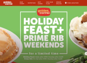 How goldencorral.com looks like on a tablet such as an iPad.