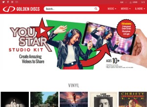 How goldendiscs.ie looks like on a tablet such as an iPad.