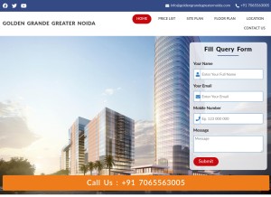 How goldengrandegreaternoida.com looks like on a tablet such as an iPad.