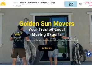 How goldensunmovers.com looks like on a tablet such as an iPad.