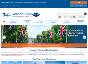 How goldentours.com looks like on a tablet such as an iPad.