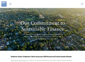 How goldmansachs.com looks like on a tablet such as an iPad.