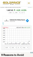 How goldprice.org looks like on a mobile device such as an iPhone.