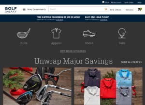 How golfgalaxy.com looks like on a tablet such as an iPad.
