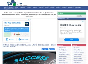How golfian.com looks like on a tablet such as an iPad.