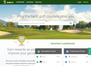 How golflink.com looks like on a tablet such as an iPad.