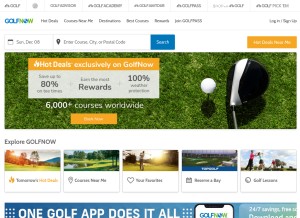 How golfnow.com looks like on a tablet such as an iPad.