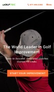 How golftec.com looks like on a mobile device such as an iPhone.