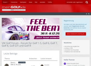 How golfv.de looks like on a tablet such as an iPad.
