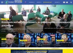 How golospravdy.com looks like on a tablet such as an iPad.