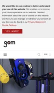 How gom.com looks like on a mobile device such as an iPhone.