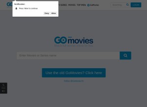 How gomoviesfree.page looks like on a tablet such as an iPad.