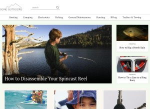 How goneoutdoors.com looks like on a tablet such as an iPad.
