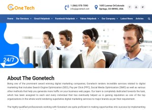 How gonetech.net looks like on a tablet such as an iPad.