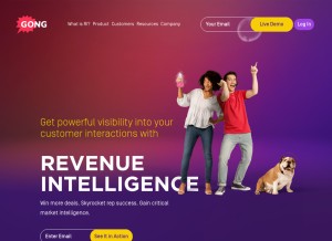 How gong.io looks like on a tablet such as an iPad.