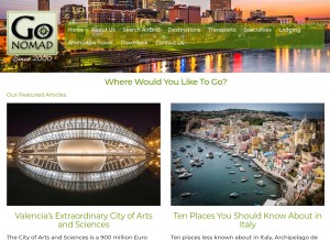 How gonomad.com looks like on a tablet such as an iPad.