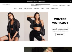 How goodamerican.com looks like on a tablet such as an iPad.