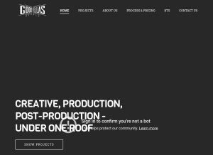 How goodfellas.studio looks like on a tablet such as an iPad.