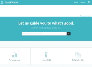 How goodguide.com looks like on a tablet such as an iPad.