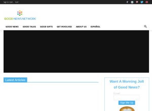 How goodnewsnetwork.org looks like on a tablet such as an iPad.