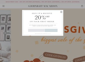 How goodnightmacaroon.co looks like on a tablet such as an iPad.