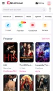 How goodnovel.com looks like on a mobile device such as an iPhone.