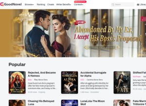 How goodnovel.com looks like on a tablet such as an iPad.