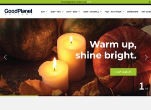 How goodplanet.com looks like on a tablet such as an iPad.