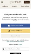 How goodreads.com looks like on a mobile device such as an iPhone.