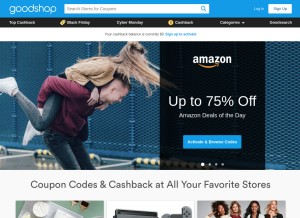 How goodsearch.com looks like on a tablet such as an iPad.