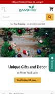 How goodsvine.com looks like on a mobile device such as an iPhone.