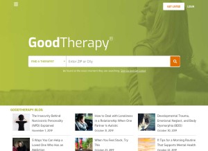 How goodtherapy.org looks like on a tablet such as an iPad.
