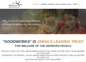 How goodworks.eastsons.com looks like on a tablet such as an iPad.