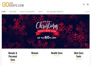 How goonshops.com looks like on a tablet such as an iPad.