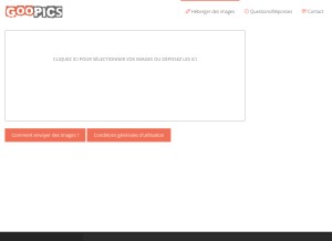 How goopics.net looks like on a tablet such as an iPad.
