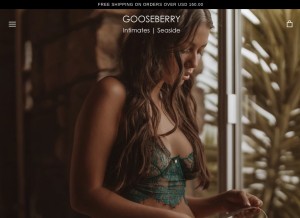 How gooseberryintimates.com looks like on a tablet such as an iPad.