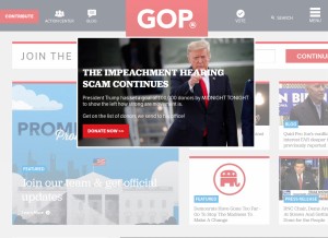 How gop.com looks like on a tablet such as an iPad.