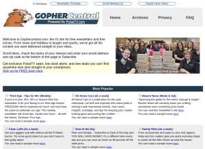 How gophercentral.com looks like on a tablet such as an iPad.