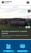 How gordon.edu looks like on a mobile device such as an iPhone.