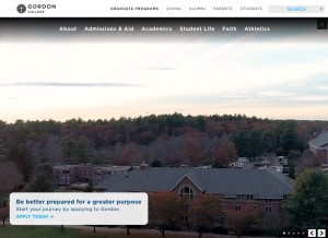 How gordon.edu looks like on a tablet such as an iPad.