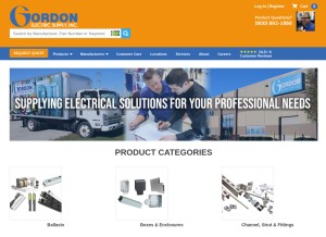 How gordonelectricsupply.com looks like on a tablet such as an iPad.