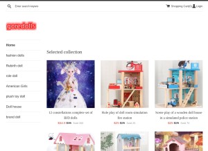 How goredolls.com looks like on a tablet such as an iPad.